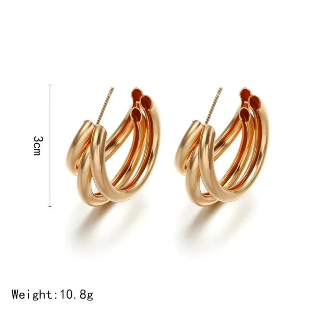 Anthropologie Lauryn Gold Hoop Earrings - Picture 5 of 12